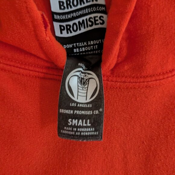 Broken Promises Red Hoodie - Size S – "I Wish Things Could Be Different" Graphic - Picture 4 of 4